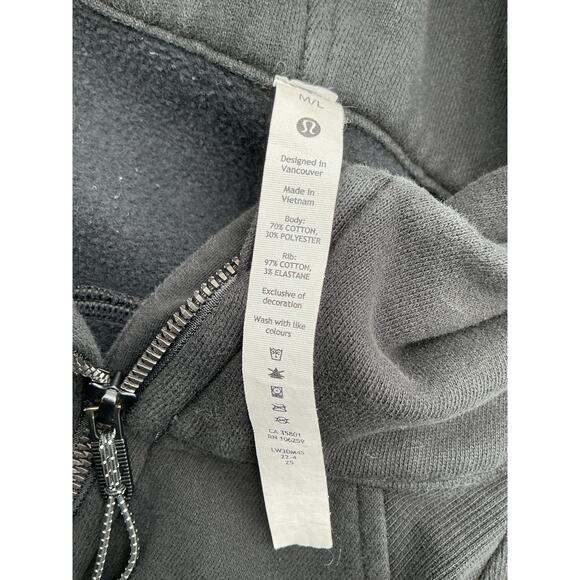 Lululemon 'Scuba' Grey Cotton Oversized Half-Zip Hoodie Size M / L - Picture 4 of 4